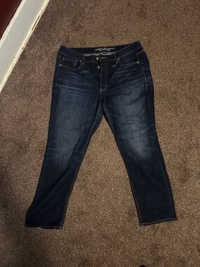 American Eagle Outfitters Dark Blue Ankle Jeans Tomgirl size 14